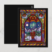 Postale Carte de Noël Fenêtres d'Hiver (Devant / Derrière)