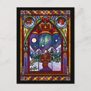 Postale Carte de Noël Fenêtres d'Hiver