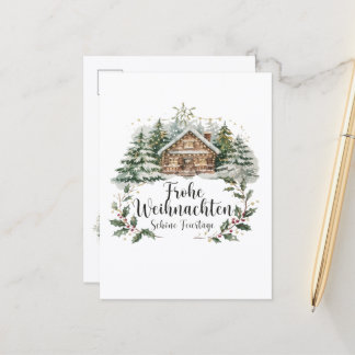 Postale Carte de Noël festive avec texte de vœux