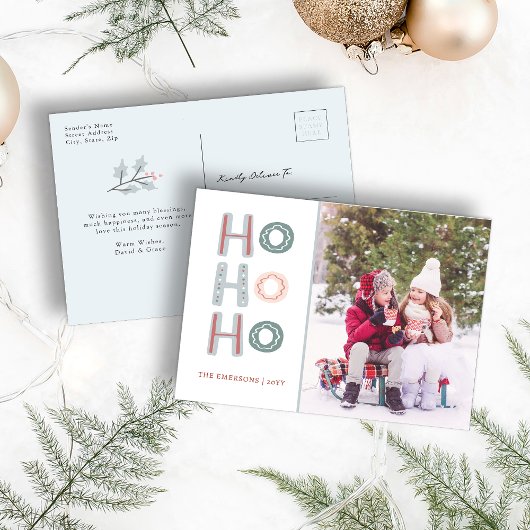 Postale Carte de Noël Ho Ho Ho