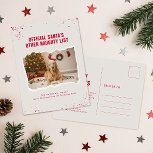Postale Carte de Noël humoristique avec chien en photo
