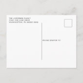 Postale Carte de Noël Joyeux Photo Plaid bleu (Dos)