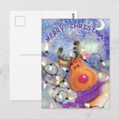 Postale Carte de Noël Joyeux renne (Devant / Derrière)