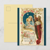 Postale Carte de Noël : La Visite des Trois Sages (Devant / Derrière)