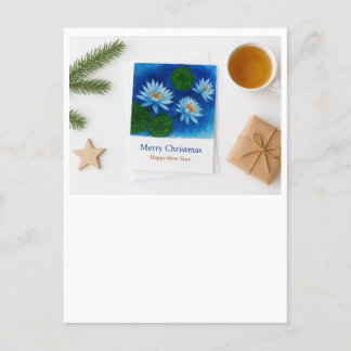 Postale Carte de Noël Lotus – Joyeux Noël & Bonne Année