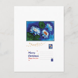 Postale Carte de Noël Lotus – Vœux de vacances paisibles