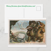Postale Carte de Noël Mammoth et Dinotherium (Devant / Derrière)
