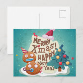 Postale Carte de Noël mignonne (Devant / Derrière)