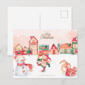 Postale Carte de Noël mignonne (Devant / Derrière)