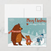 Postale Carte de Noël mignonne (Devant / Derrière)