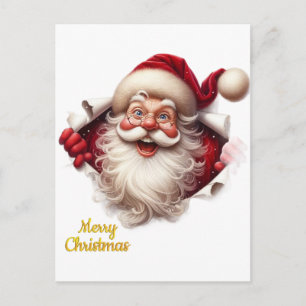 Postale Carte de Noël minimale Arbre d'art linéaire Ka