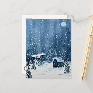 Postale Carte de Noël Pays Merveilleux enneigé