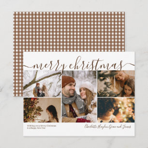 Postale Carte de Noël personnalisée avec 5 photos Joyeux N