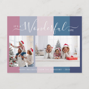 Postale Carte de Noël photo colorée merveilleuse vie