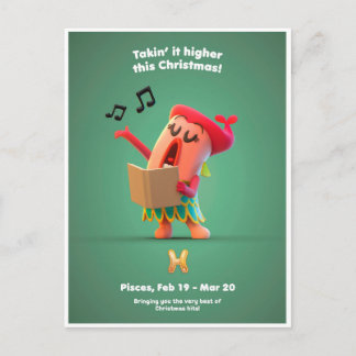 Postale Carte de Noël pour les Poissons
