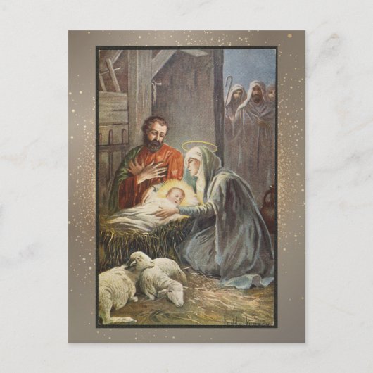 Postale Carte de Noël religieuse vintage (Devant)