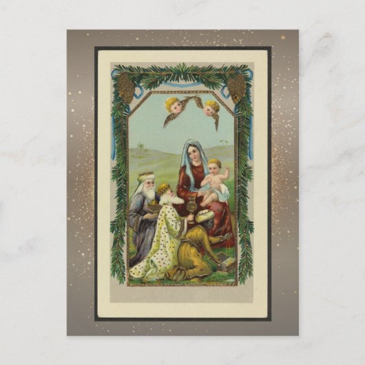 Postale Carte de Noël religieuse vintage (Devant)