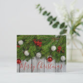 Postale Carte de Noël rustique Joyeux Noël (Debout devant)