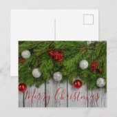 Postale Carte de Noël rustique Joyeux Noël (Devant / Derrière)