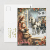 Postale Carte de Noël rustique victorienne (Devant / Derrière)