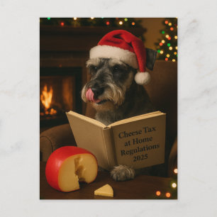 Postale Carte de Noël Schnauzer 'Taxe sur le fromage'