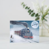 Postale Carte de Noël sur le thème du train (Debout devant)