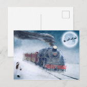 Postale Carte de Noël sur le thème du train (Devant / Derrière)