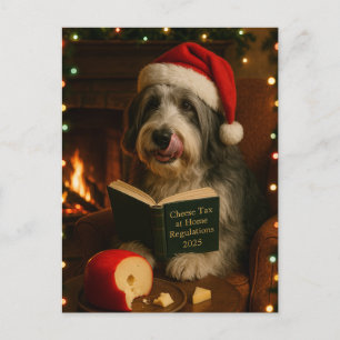 Postale Carte de Noël 'Taxe fromage' du colley barbu