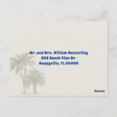 Postale Carte de Noël thème camping tropical (Dos)