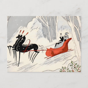 Postale Carte de Noël vintage Art déco représentant un tou