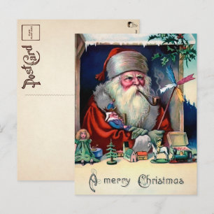 Postale Carte de Noël vintage de Père Noël grincheux