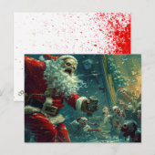 Postale Carte de Noël Zombie Joyeuse (Devant / Derrière)