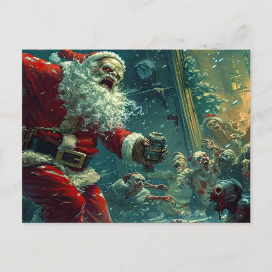 Postale Carte de Noël Zombie Joyeuse (Devant)