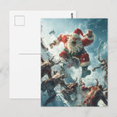 Postale Carte de Noël zombie joyeuse (Devant / Derrière)