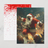 Postale Carte de Noël zombie joyeuse (Devant / Derrière)