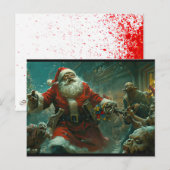 Postale Carte de Noël zombie joyeuse (Devant / Derrière)