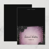 Postale Carte de nom d'invité imprimée Violet gothique (Devant / Derrière)