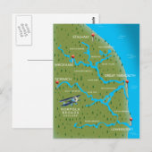 Postale Carte de Norfolk Broads Angleterre. (Devant / Derrière)