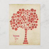 Postale Carte de note d'appréciation du Merci Red Tree (Devant)