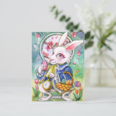 Postale Carte de note de lapin de Pâques (Debout devant)