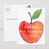 Postale Carte de note de l'enseignant, Apple Stationnaire, (Devant / Derrière)