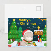 Postale Carte de note de Noël Joyeux (Devant / Derrière)