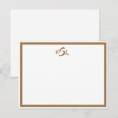 Postale Carte de note frontière Brown et blanche (Devant / Derrière)