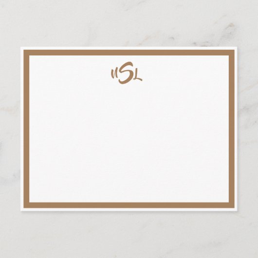 Postale Carte de note frontière Brown et blanche (Devant)