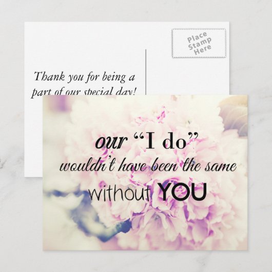 Postale Carte de note Merci mariage (Devant / Derrière)