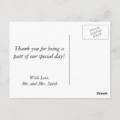 Postale Carte de note Merci mariage (Dos)