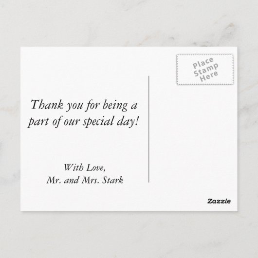 Postale Carte de note Merci mariage (Dos)