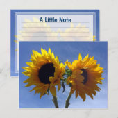 Postale Carte de notes de deux tournesols (Devant / Derrière)