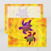 Postale Carte de notes sur les tortues peintes (Devant / Derrière)