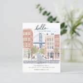 Postale Carte de notification de déménagement à Brooklyn (Debout devant)
